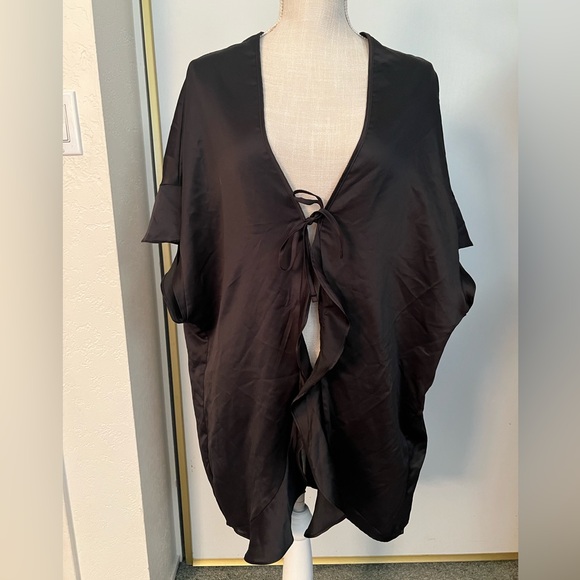 Victoria's Secret Other - Victoria's Secret Black Satin Kimono